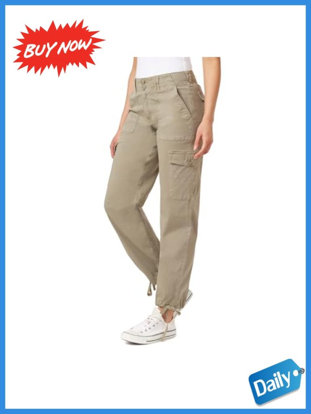 Luscious Curvy Cargo Jogger Women's Mid Rise Stretch Twill Pants